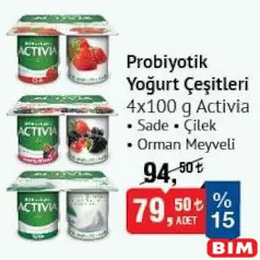 ACTİVİA PROBİYOTİK YOĞURT ÇEŞİTLERİ 4X100 G fiyat ve kampanya bilgisi
